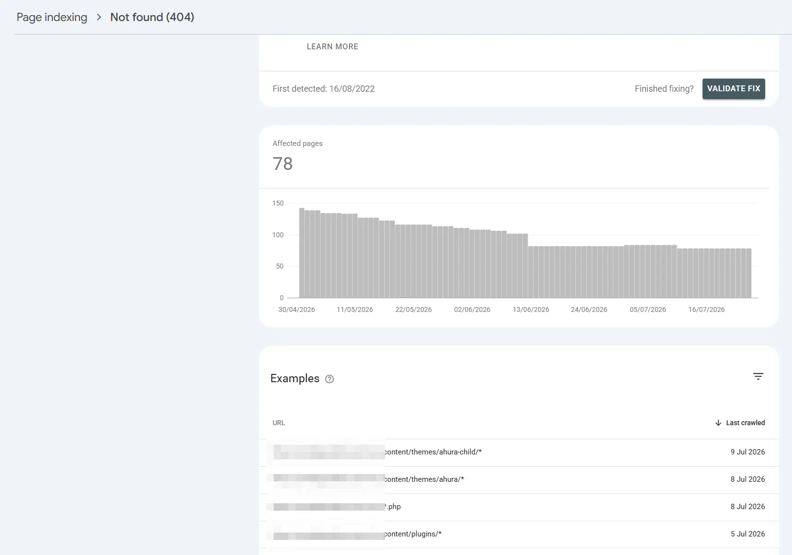 404 Monitor in Search Console