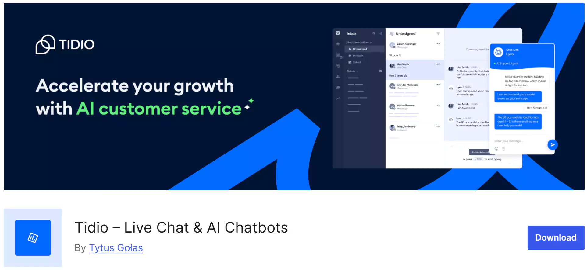 افزونه Tidio Live Chat