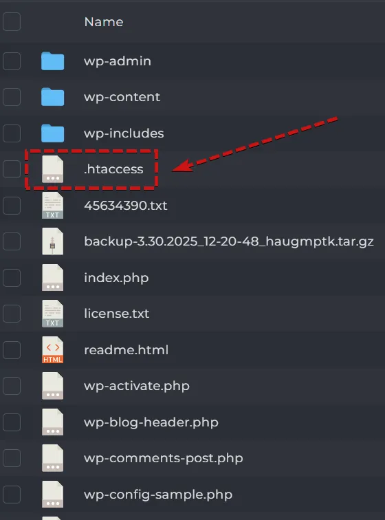 جایگاه فایل htaccess. در فایل‌های وردپرس
