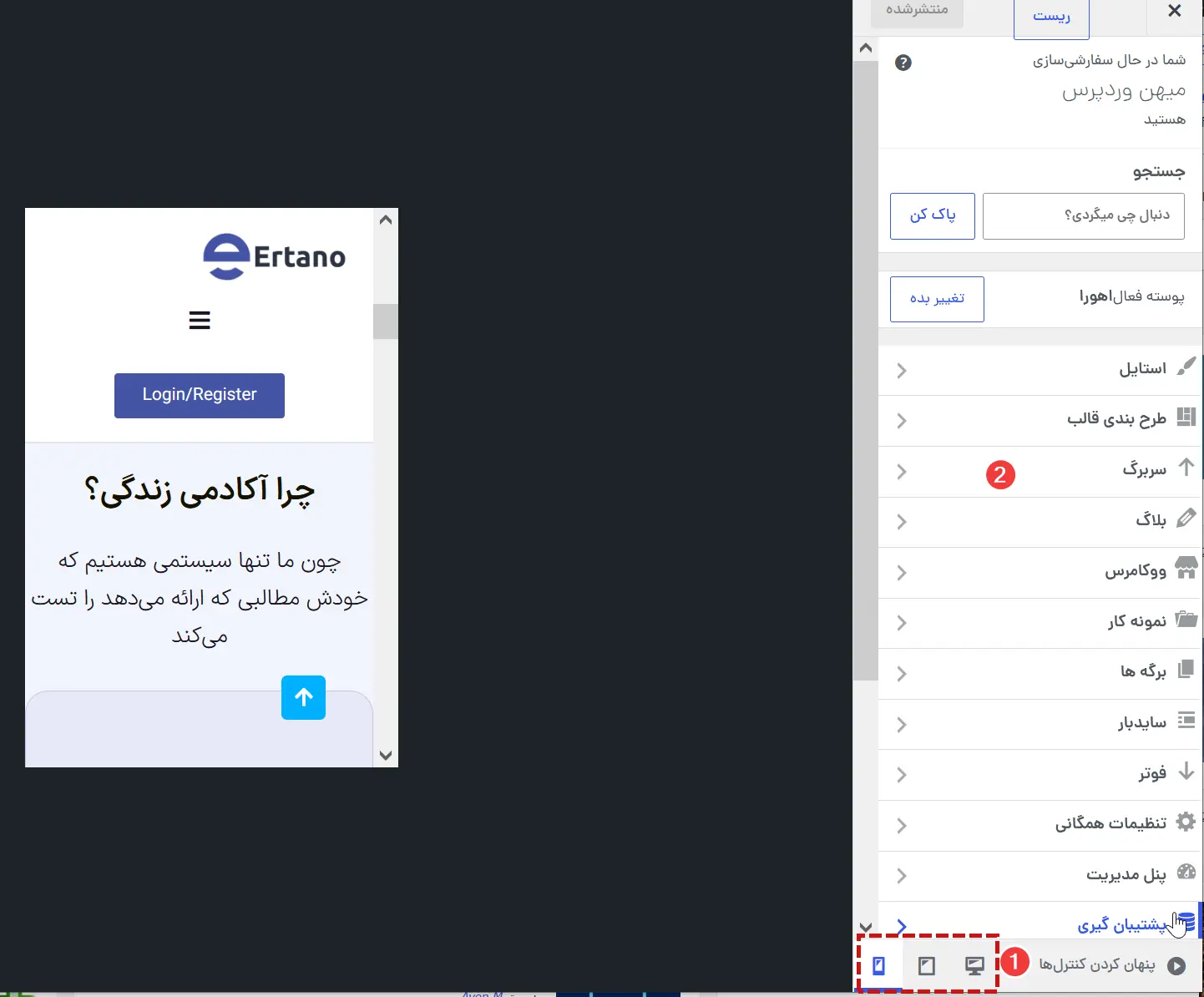 تننظیم ریسپانسیو سایت