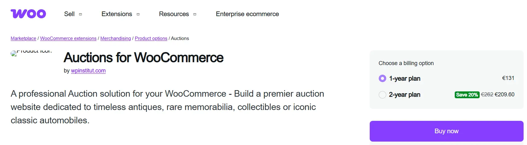 Auctions for WooCommerce