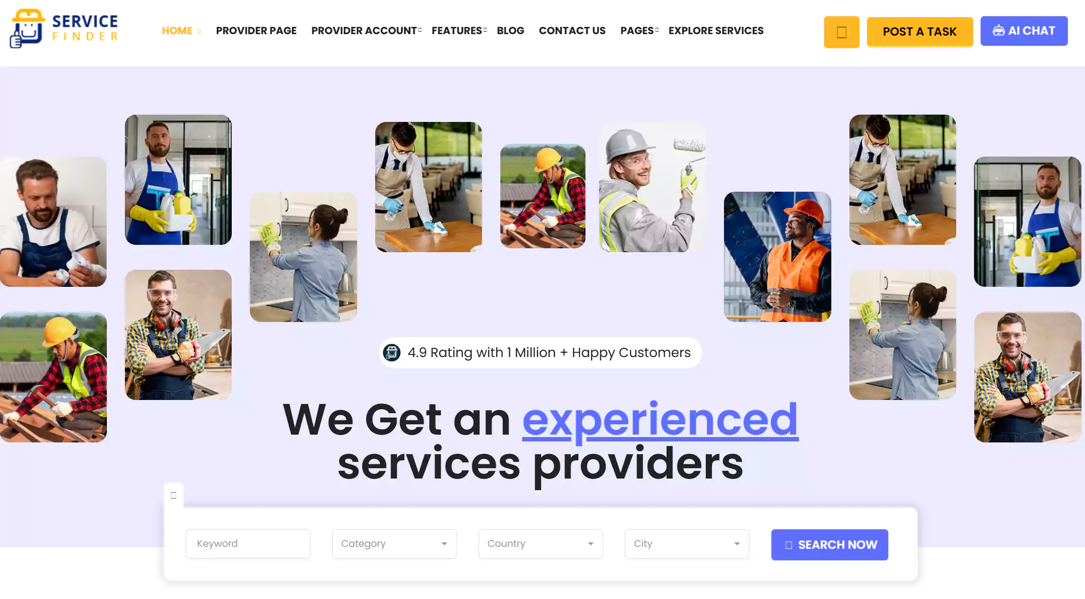 قالب Service Finder