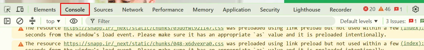 اگر روی سایت شما SSL نصب است، تهدید گوگل کروم را جدی بگیرید! تب Console