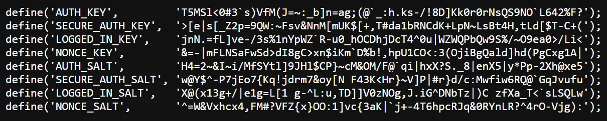 Authentication Keys and Salts