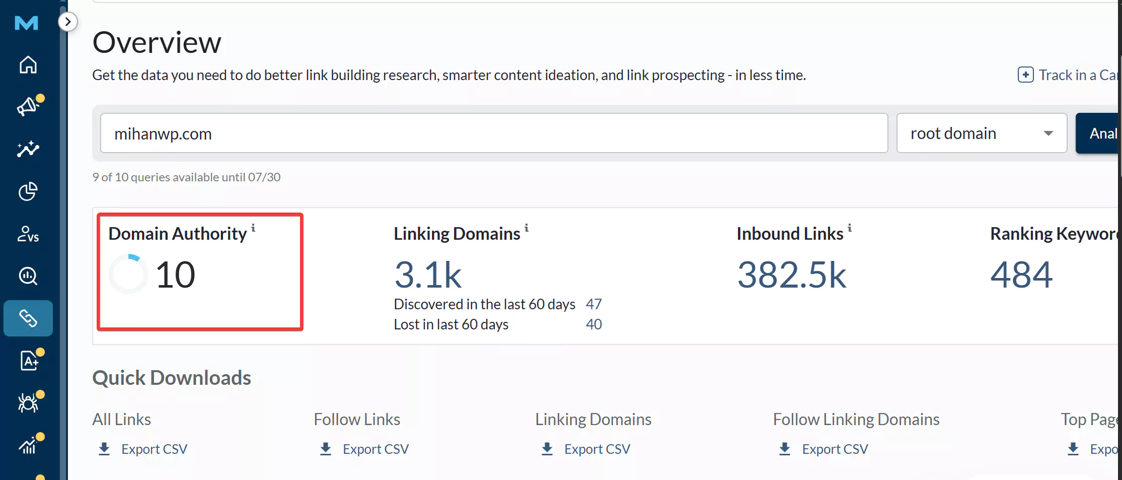  Domain Authority