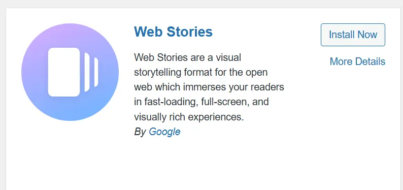 نصب افزونه Web Stories