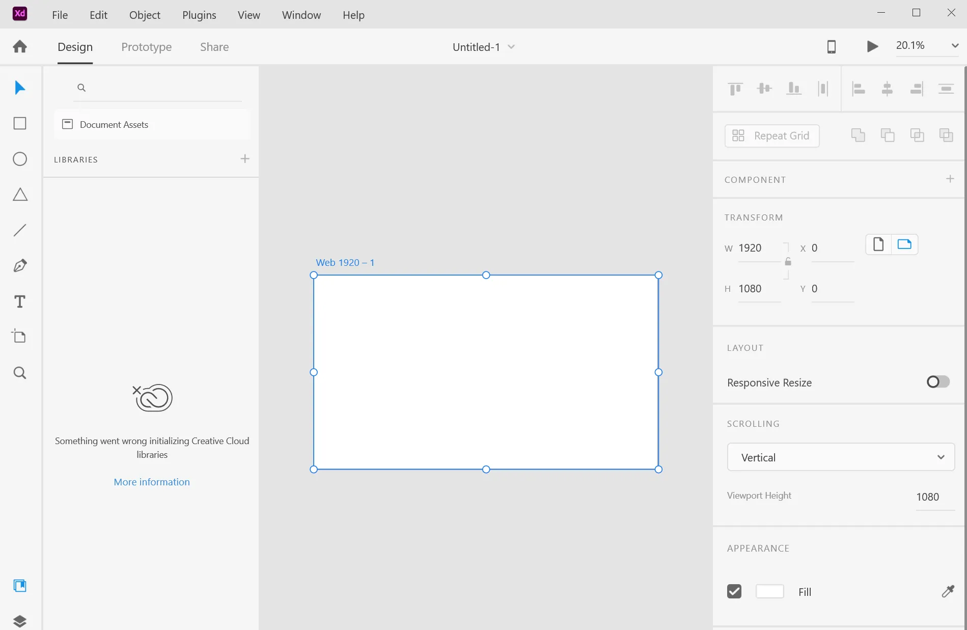 محیط adobe XD