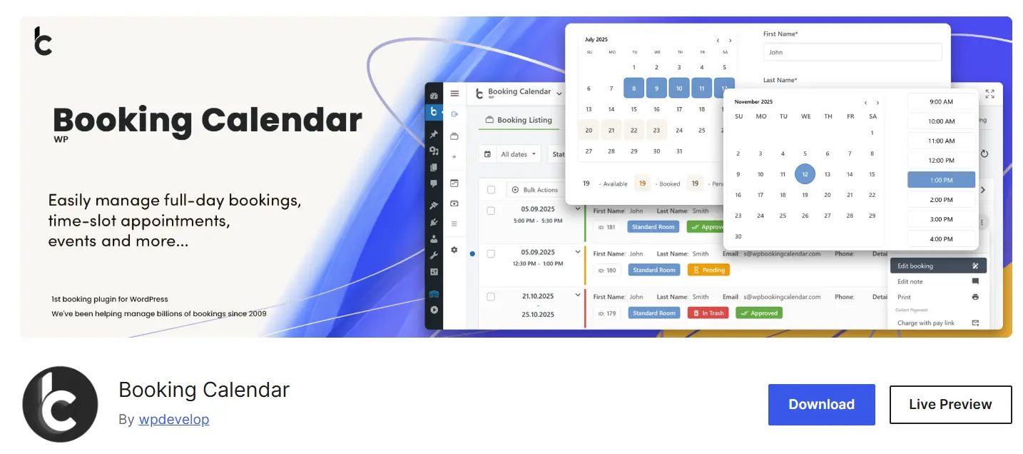 افزونه رزرو وردپرس؛ معرفی و مقایسه ۷ افزونه برتر نوبتدهی Booking Calendar