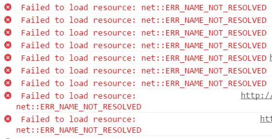 خطای Failed to Load Resource