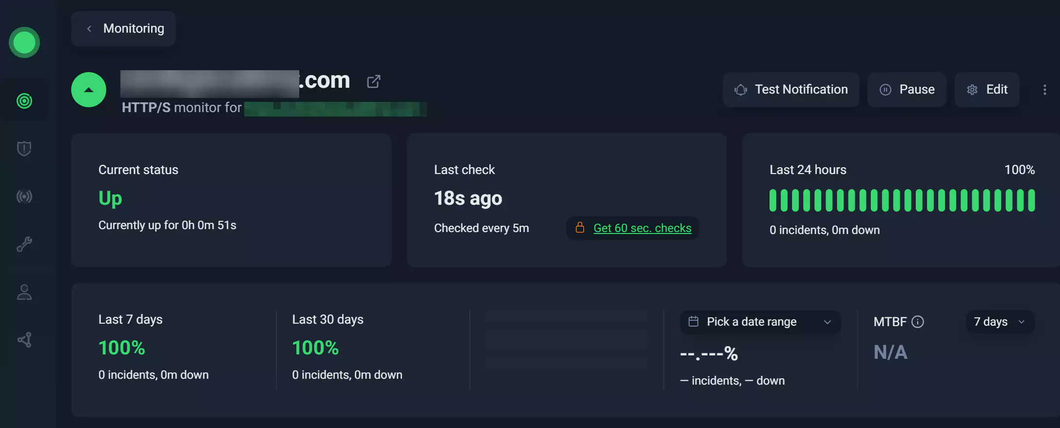 مانیتورینگ وبسایت در uptimerobot