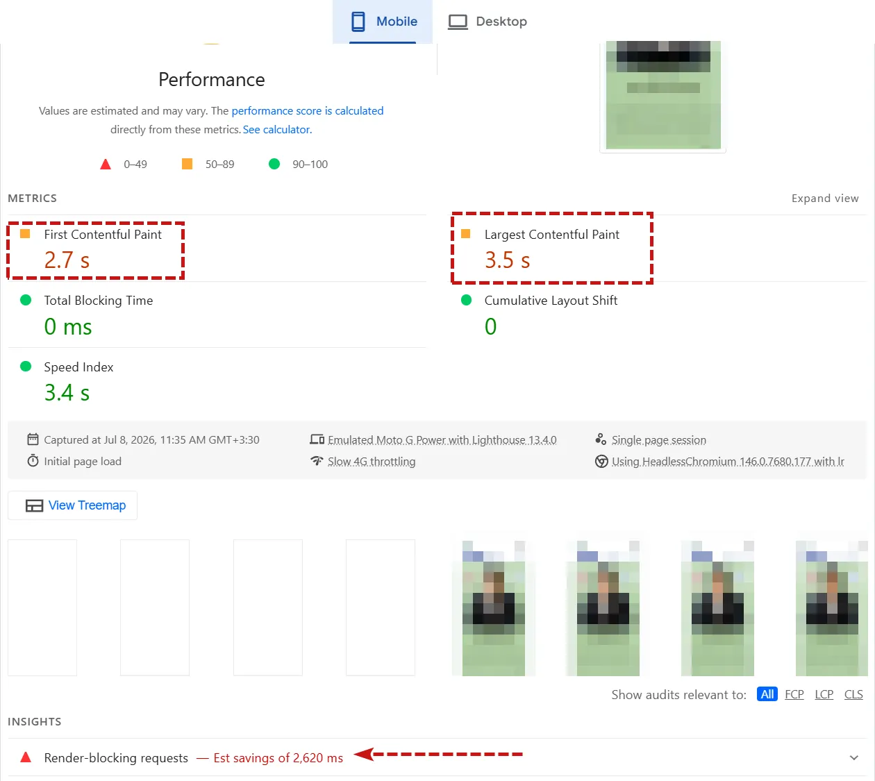 تست سرعت سایت در Google PageSpeed