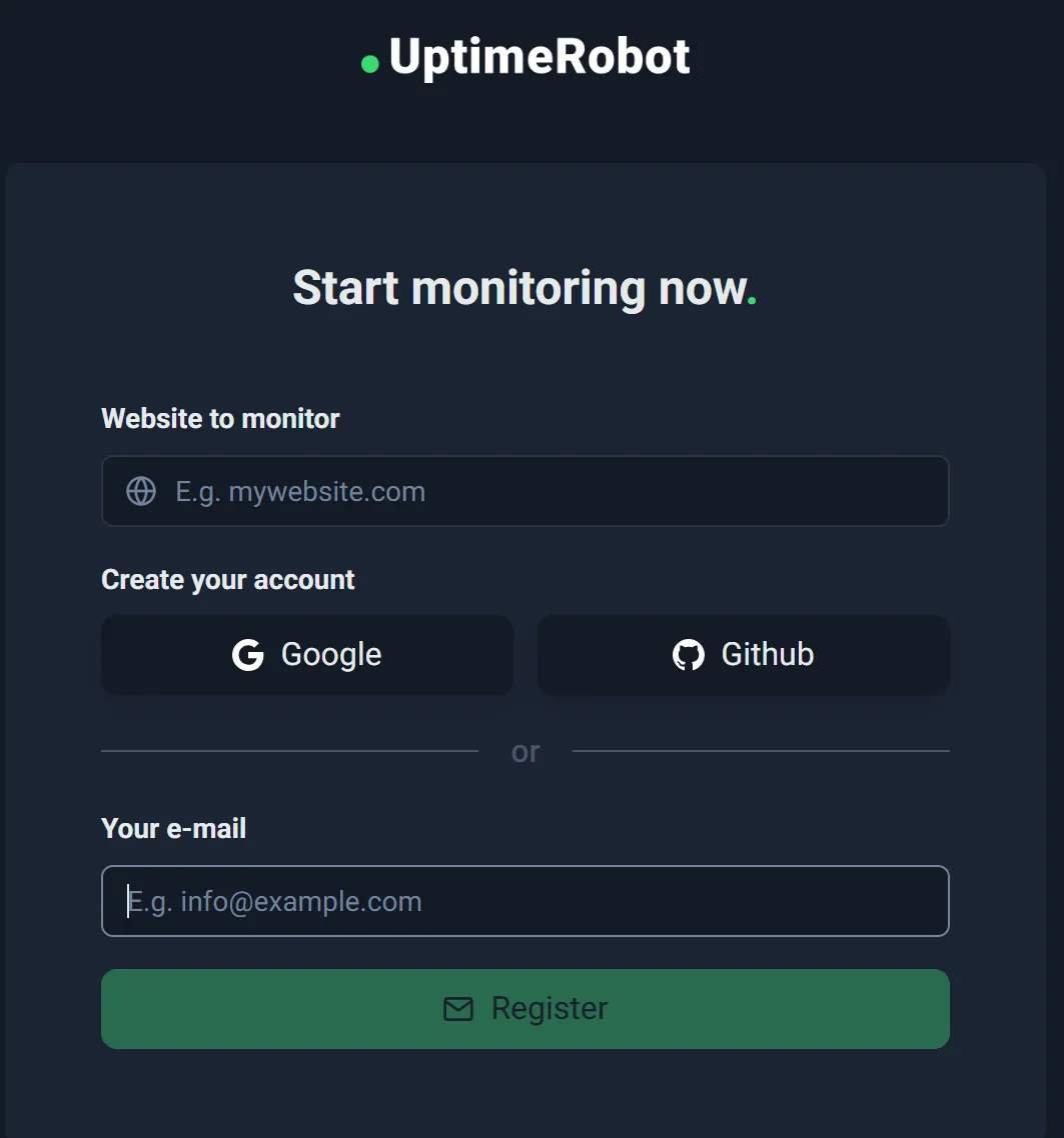 فرم ثبت نام سایت آپتایم روبوت