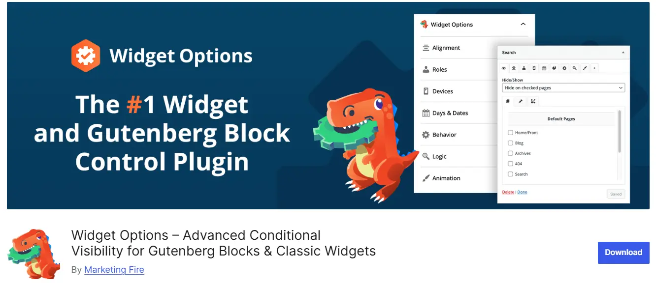 افزونه Widget Options