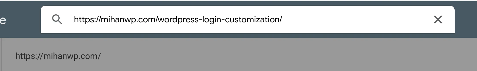 بخش inspect URL
