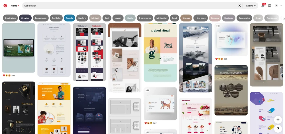 وبسایت Pinterest