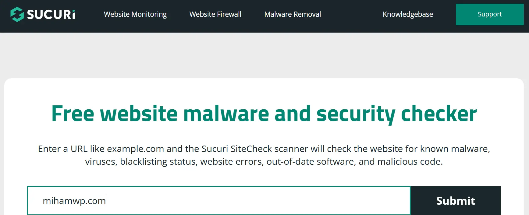 ابزار آنلاین Sucuri SiteCheck