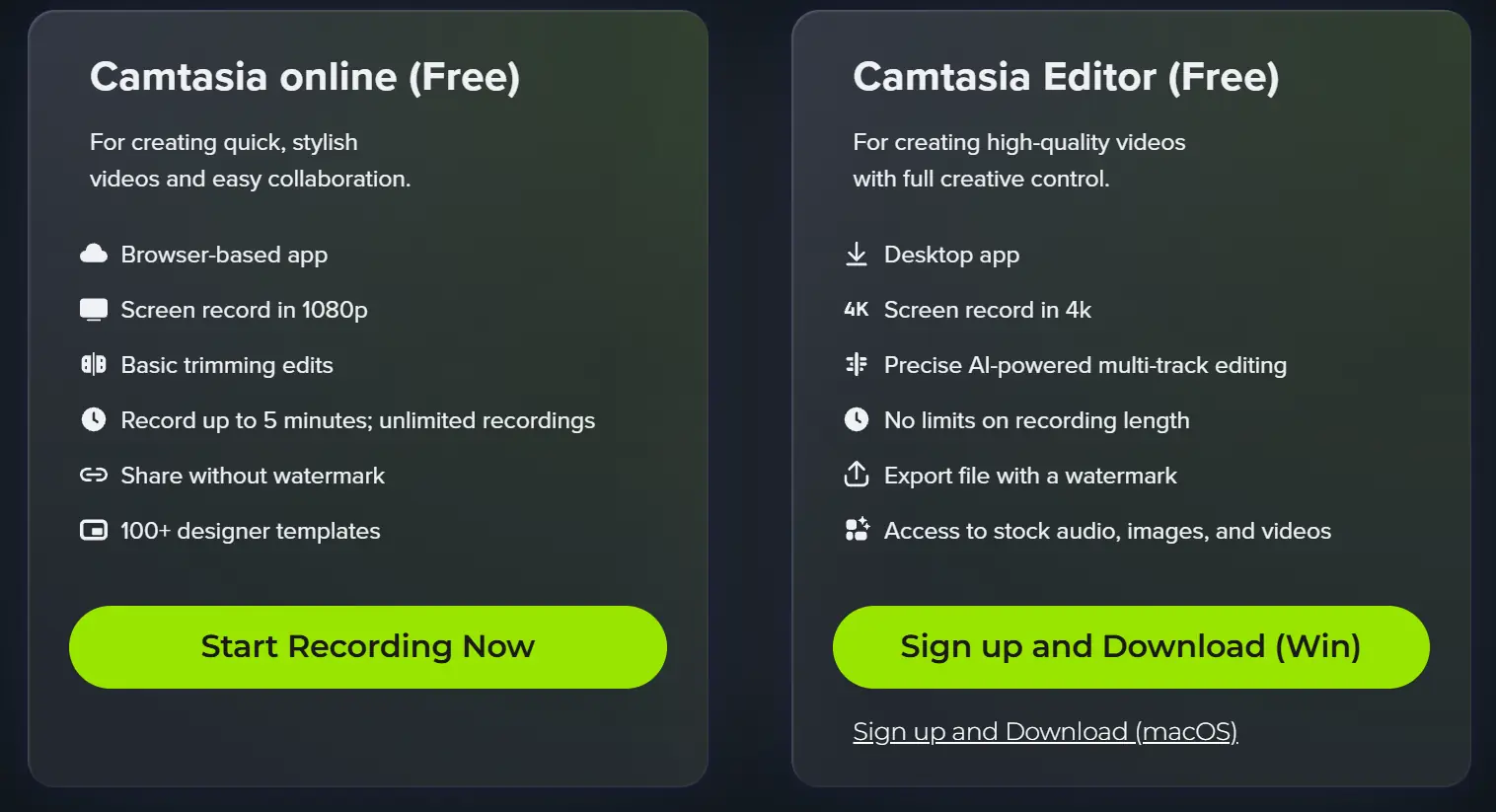 وبسایت نرم‌افزار Techsmith Camtasia