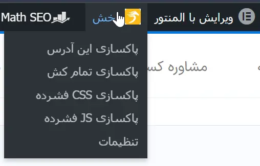 پاکسازی کش در افزونه افزایش سرعت رخش