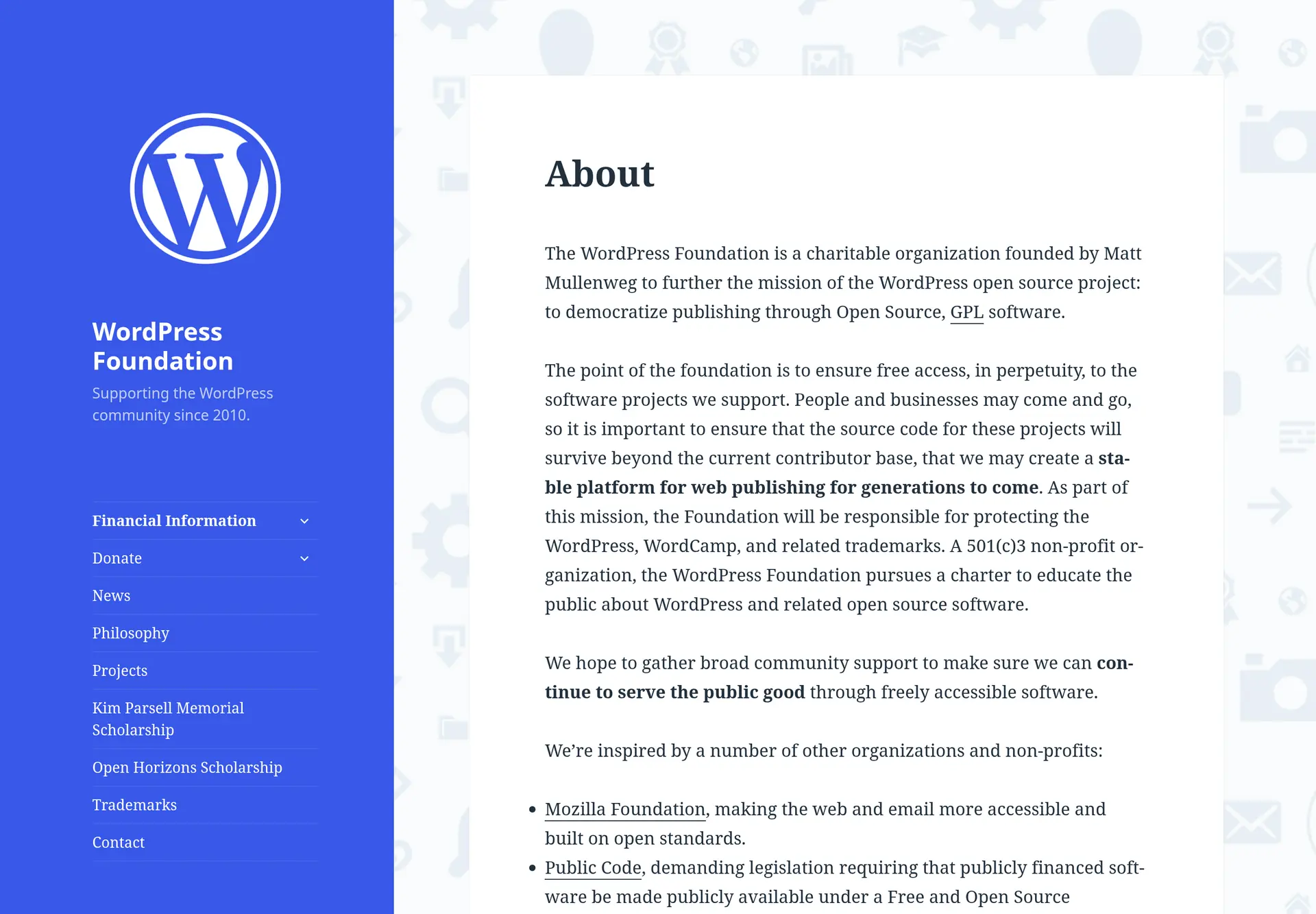 وب‌سایت رسمی WordPress Foundation