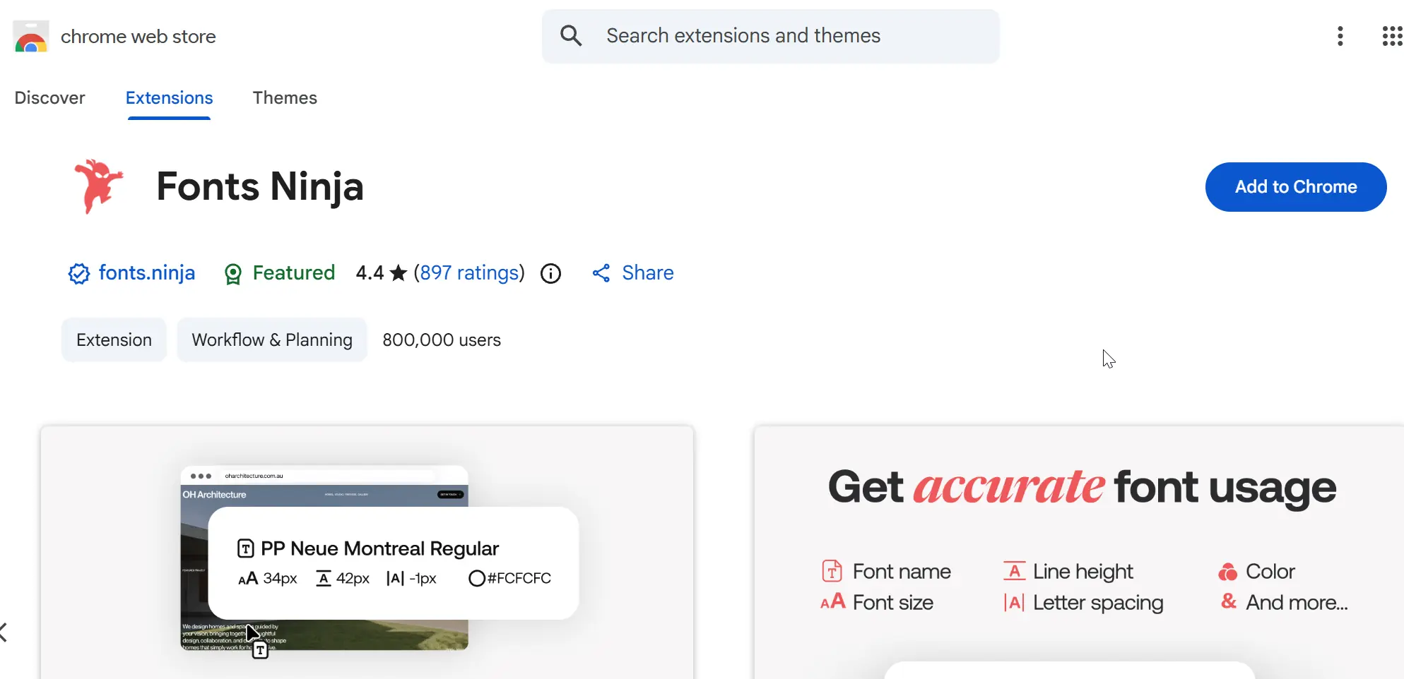 افزونه Fonts ninja