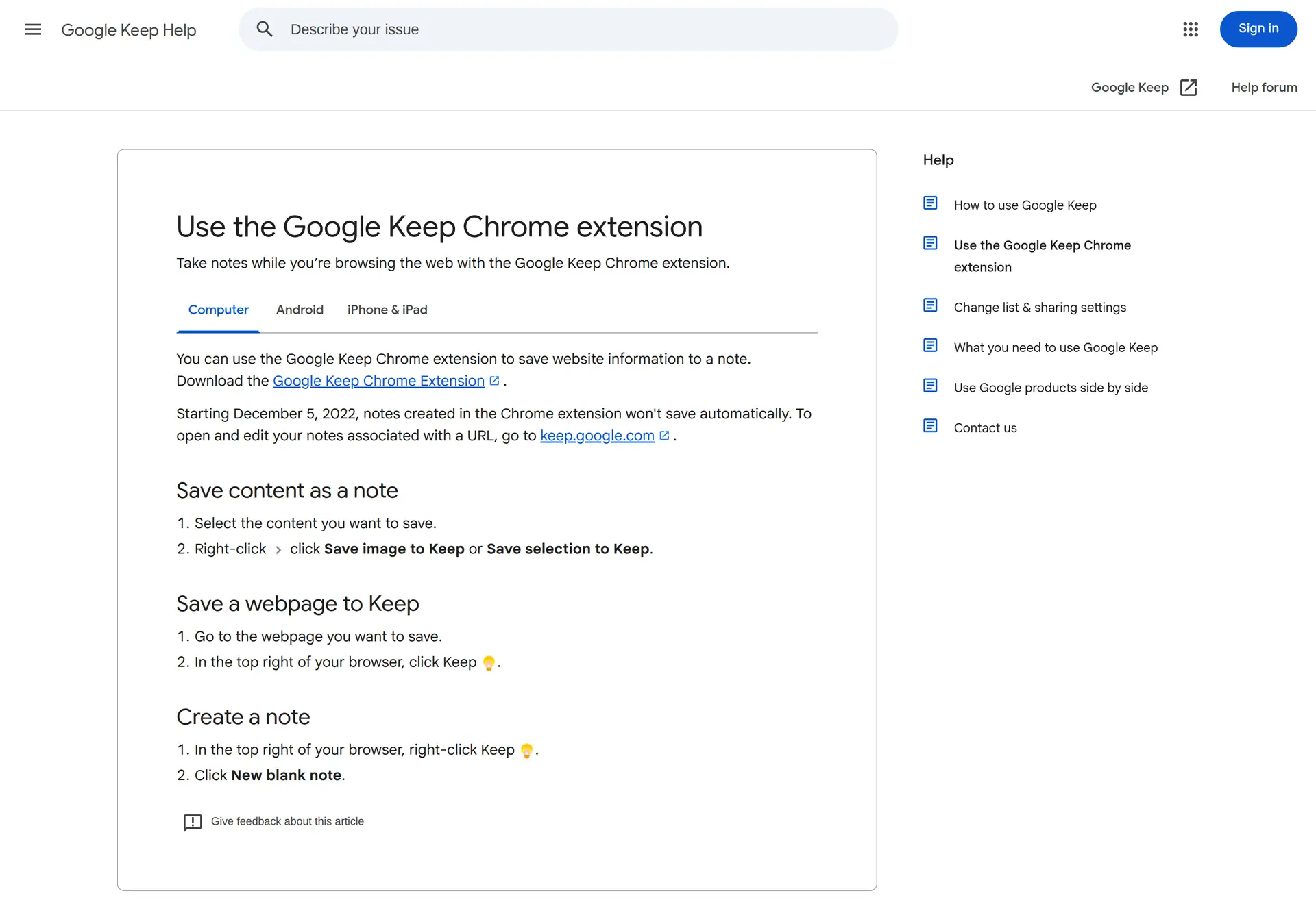 راهنمای رسمی گوگل برای استفاده از Google Keep