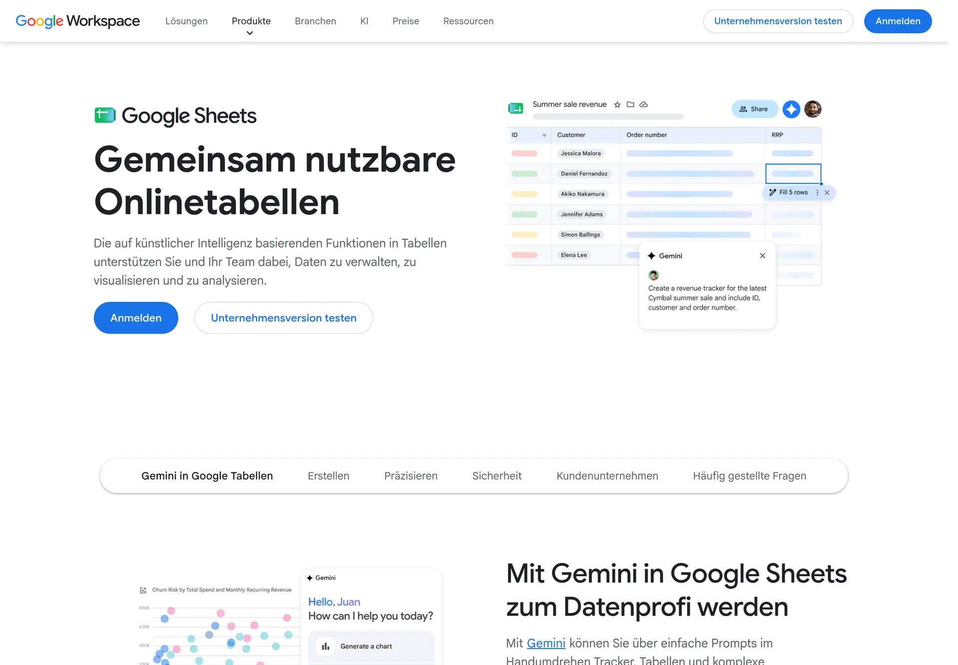 نمای Google Sheets برای ویرایش مشترک تقویم محتوایی و همکاری اعضای تیم