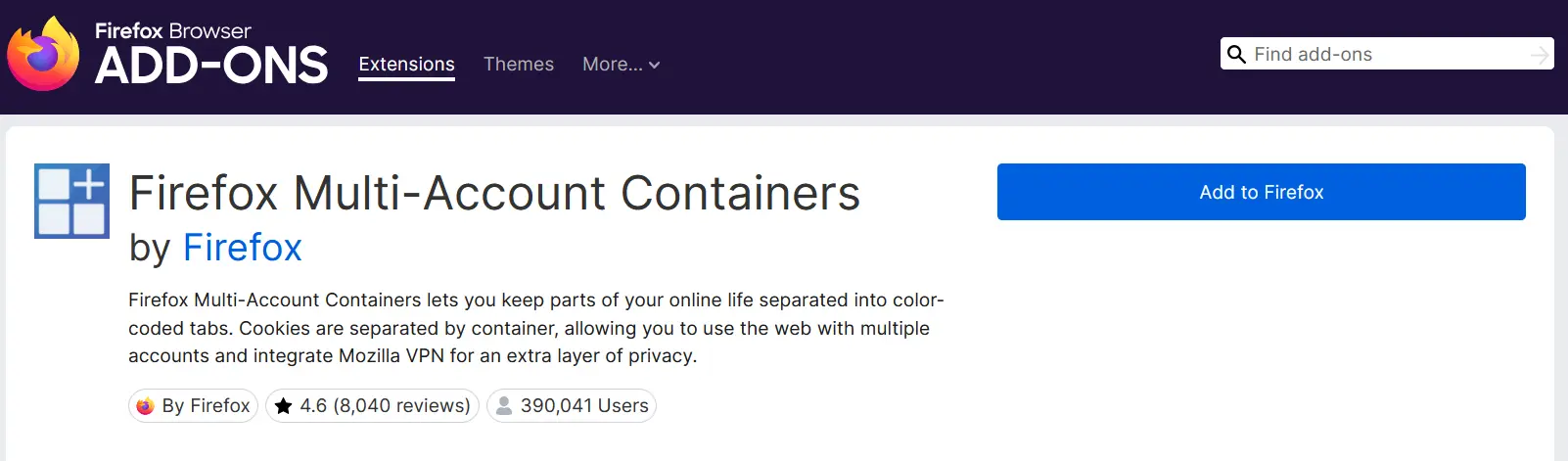 افزونه Multi-Account Containers