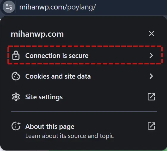 Connection is secure