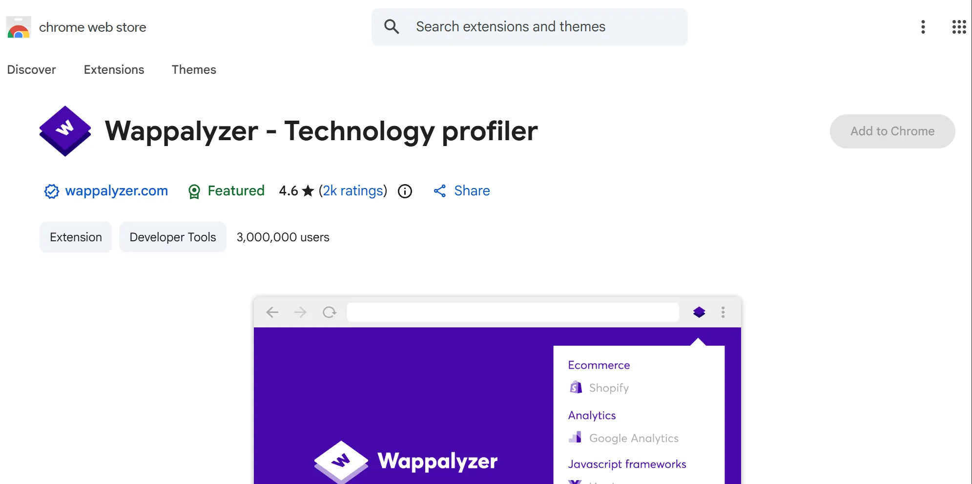 افزونه Wappalyzer