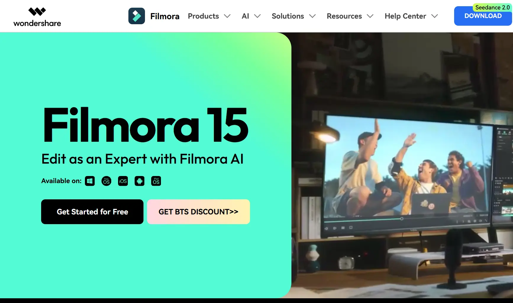 وبسایت نرم‌افزار Wondershare Filmora