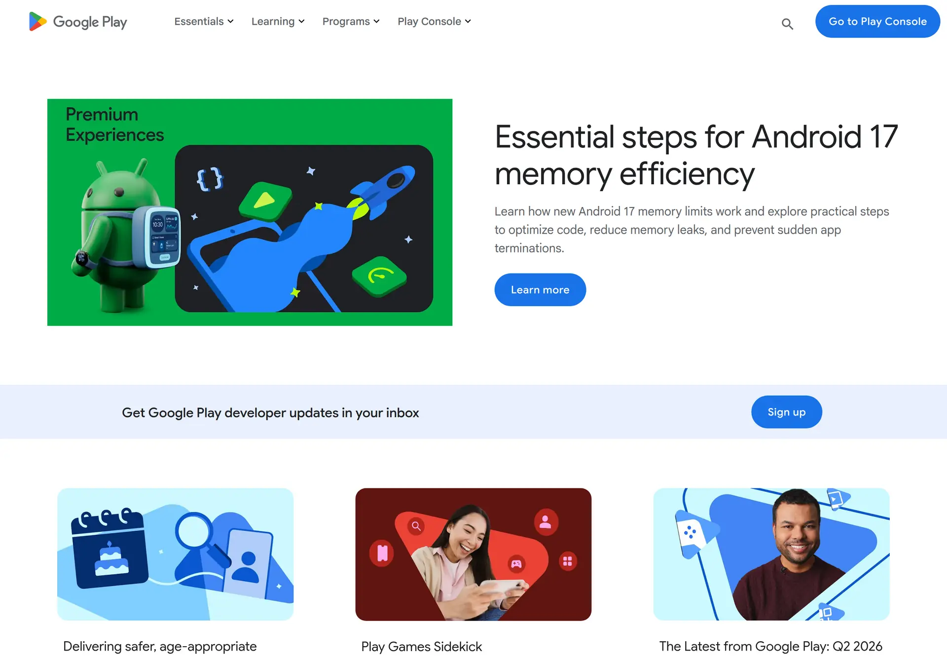 صفحه رسمی Google Play Console برای مدیریت و انتشار اپلیکیشن اندروید