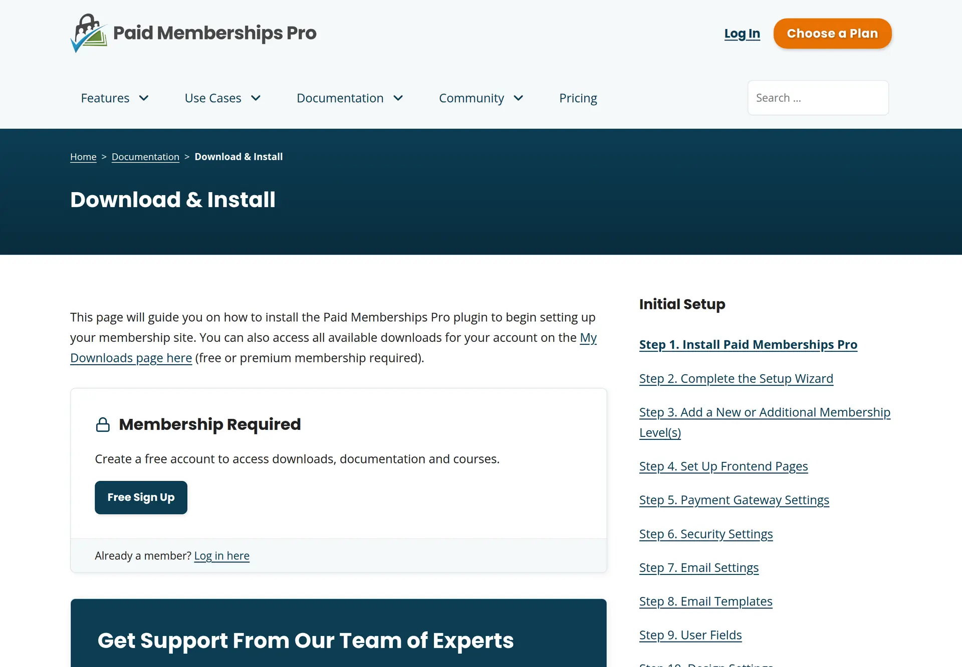 صفحه رسمی دریافت نسخه رایگان Paid Memberships Pro و راهنمای نصب فایل افزونه