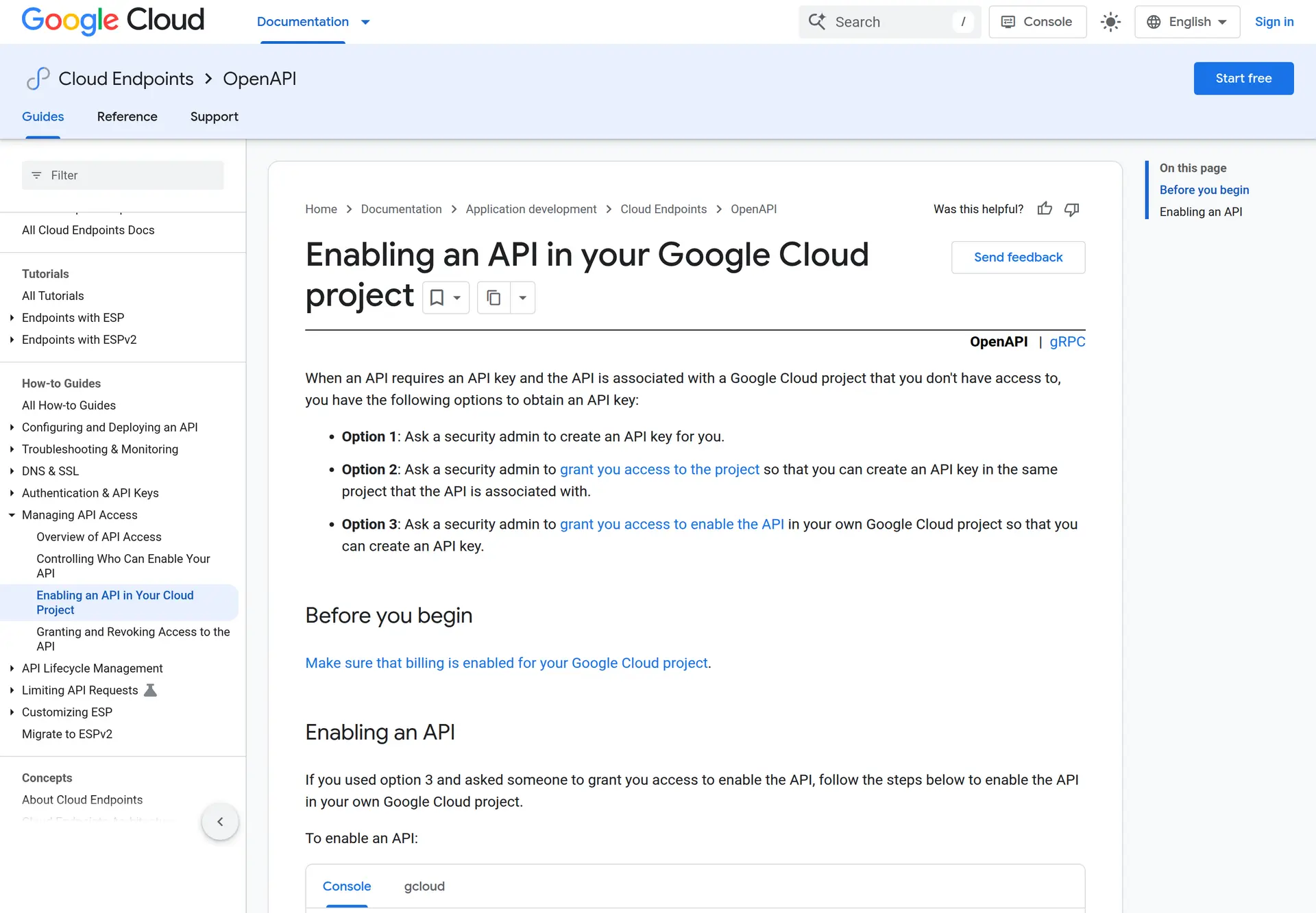 راهنمای رسمی فعال‌کردن API موردنیاز در پروژه Google Cloud