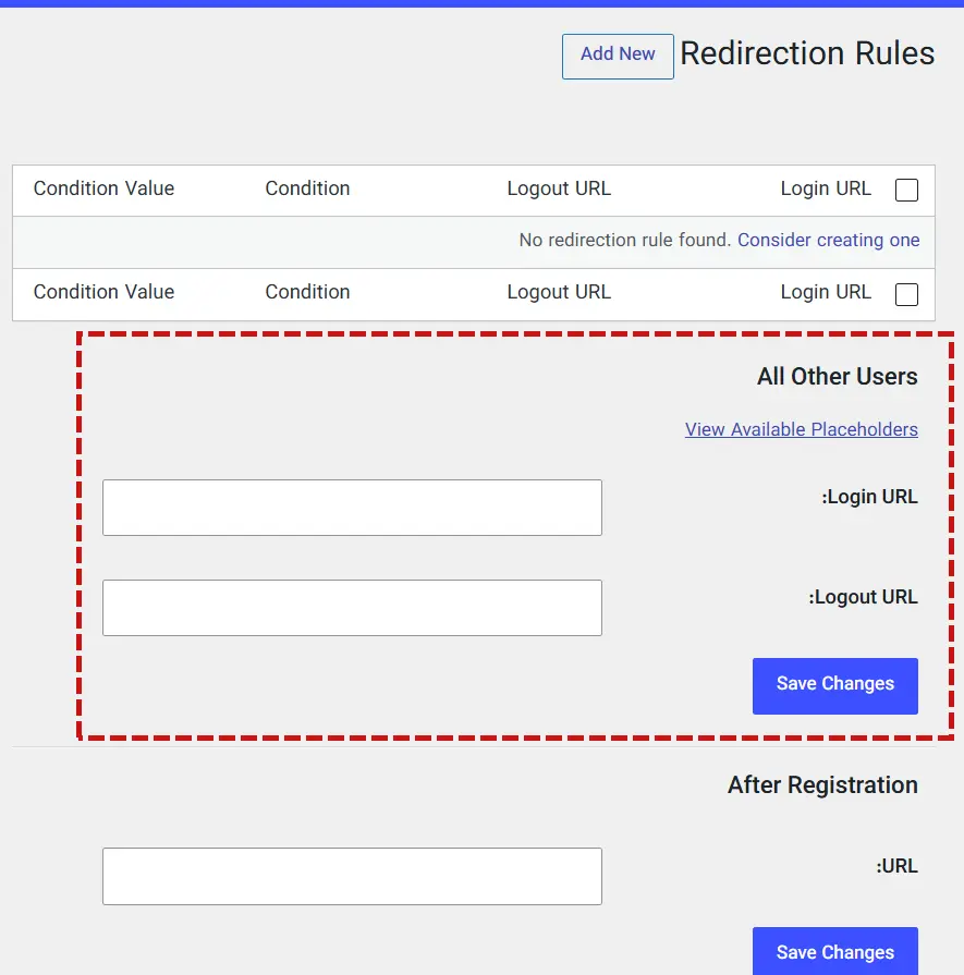 تنظیمات All Other Users در افزونه