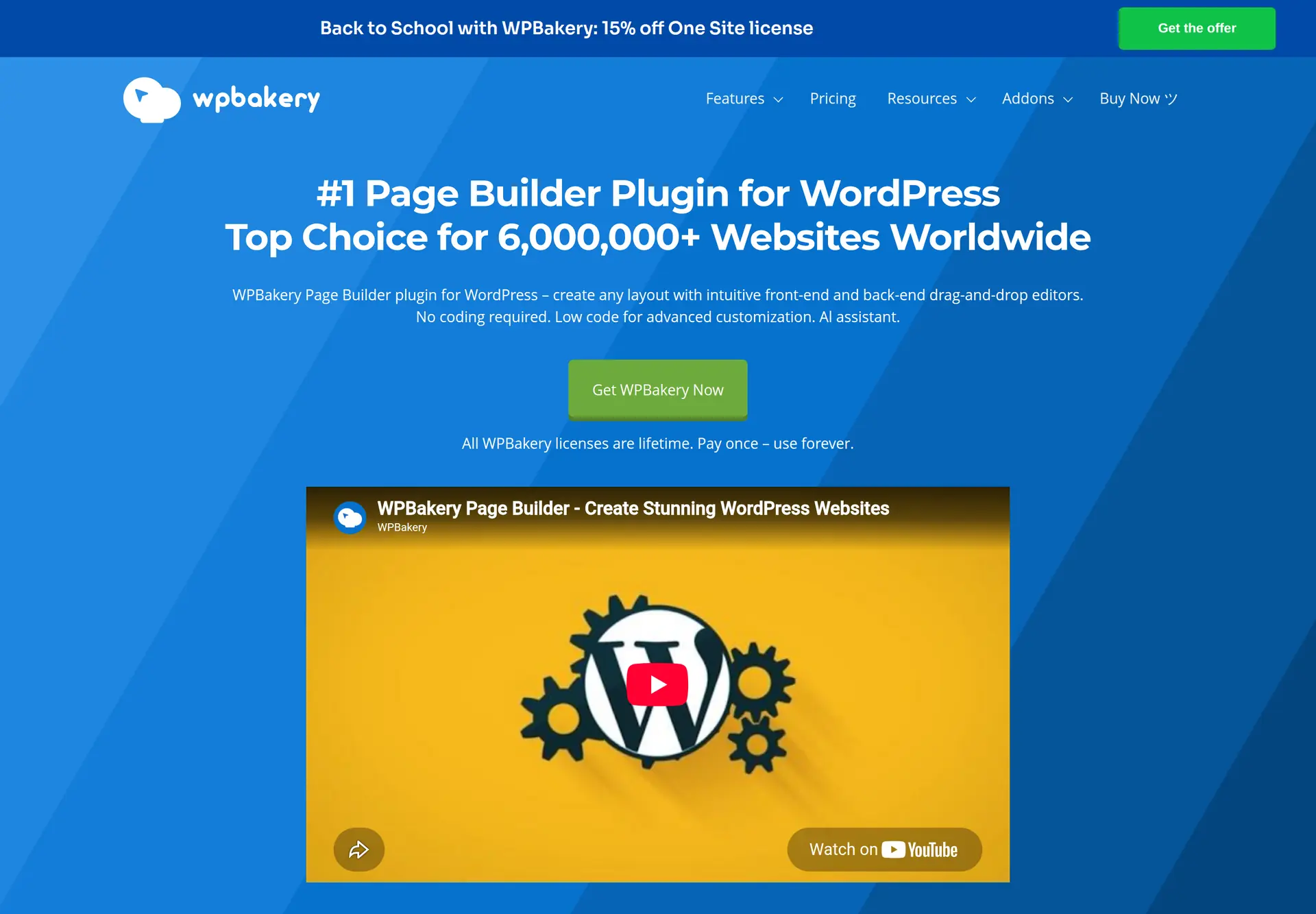 نمای رسمی WPBakery Page Builder برای تشخیص این محصول از ویژوال کامپوزر