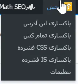 پاکسازی کش در افزونه رخش