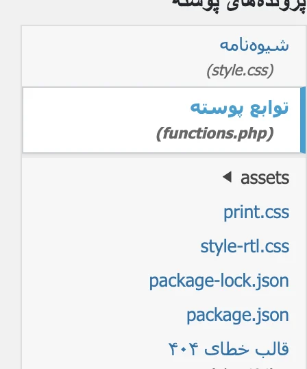 فایل functions.php