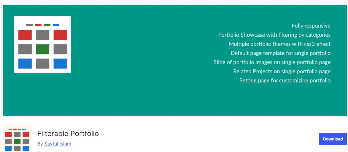 افزونه Filterable Portfolio
