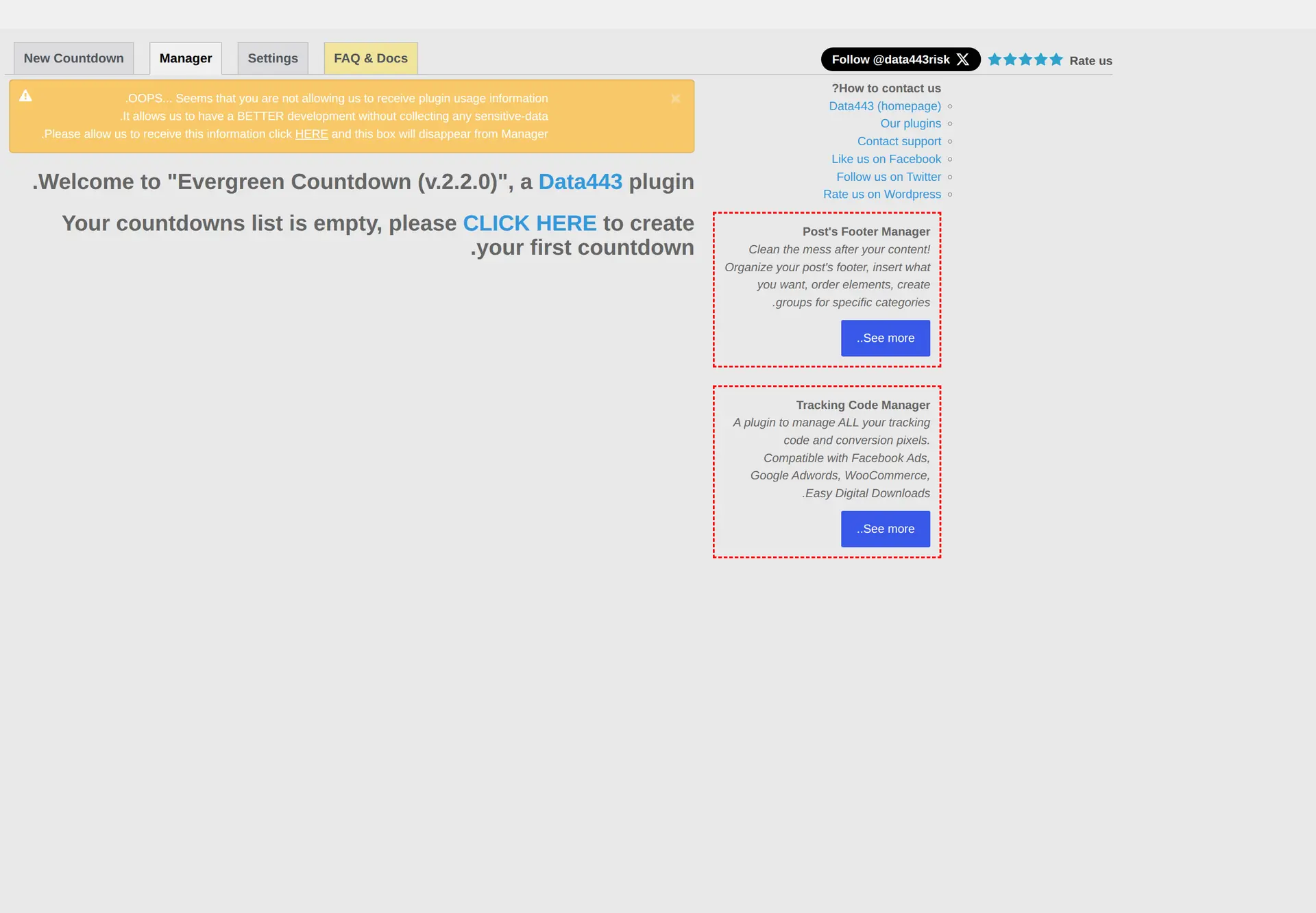 تنظیم مدت شمارش و شیوه شناسایی کاربر در Evergreen Countdown Timer
