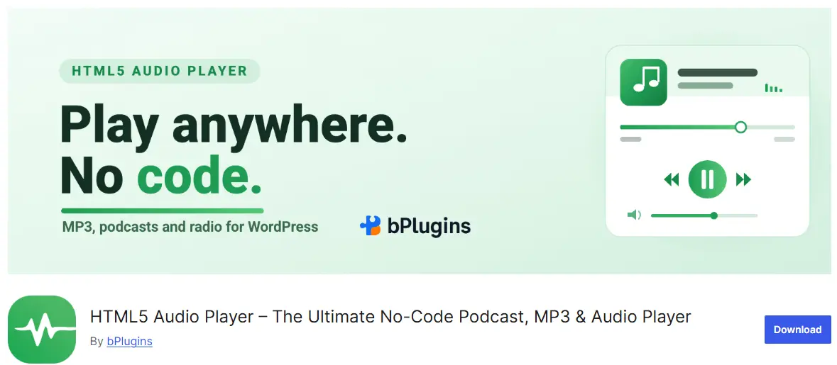 افزونه HTML5 Audio Player