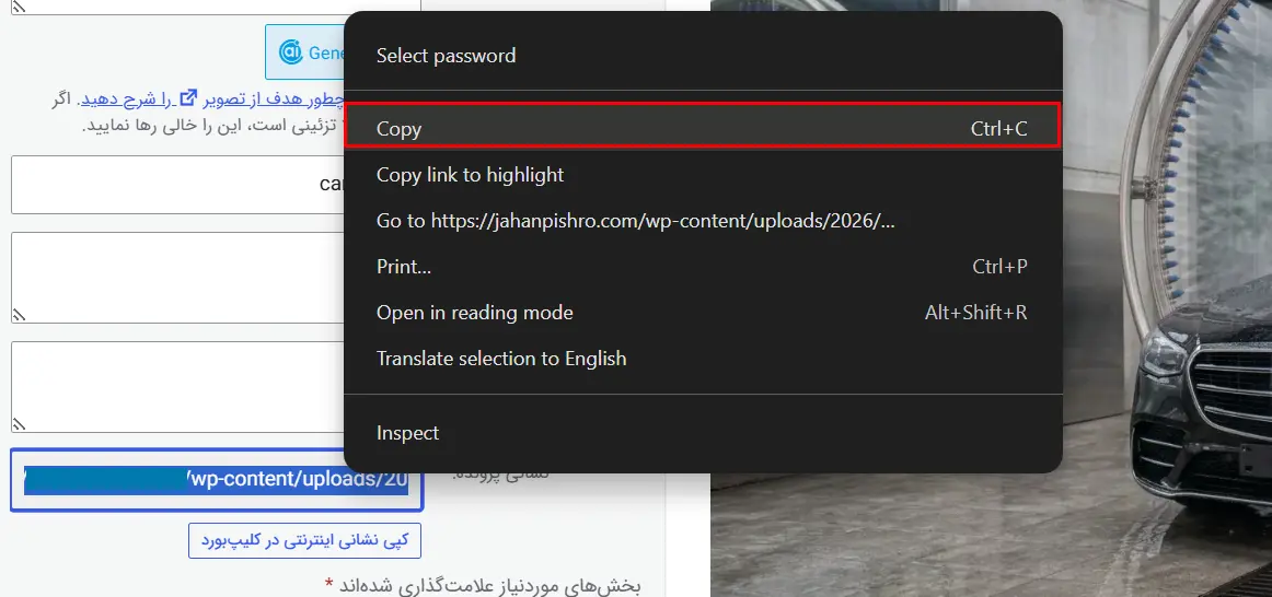 کپی کردن لینک
