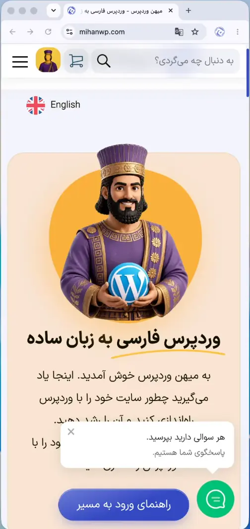 مشکل دکمه تغییر زبان در میهن وردپرس