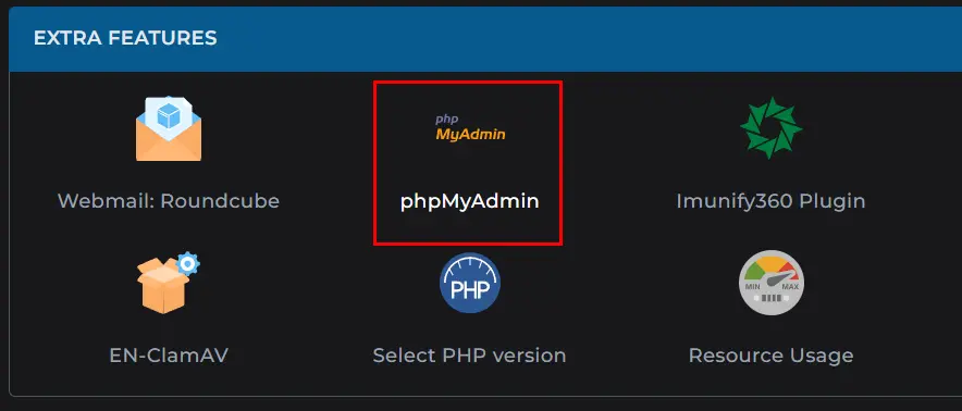 ورود به phpMyAdmin