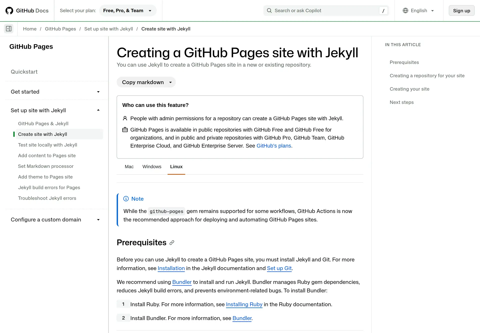 راهنمای رسمی GitHub برای ساخت سایت استاتیک با Jekyll و GitHub Pages.