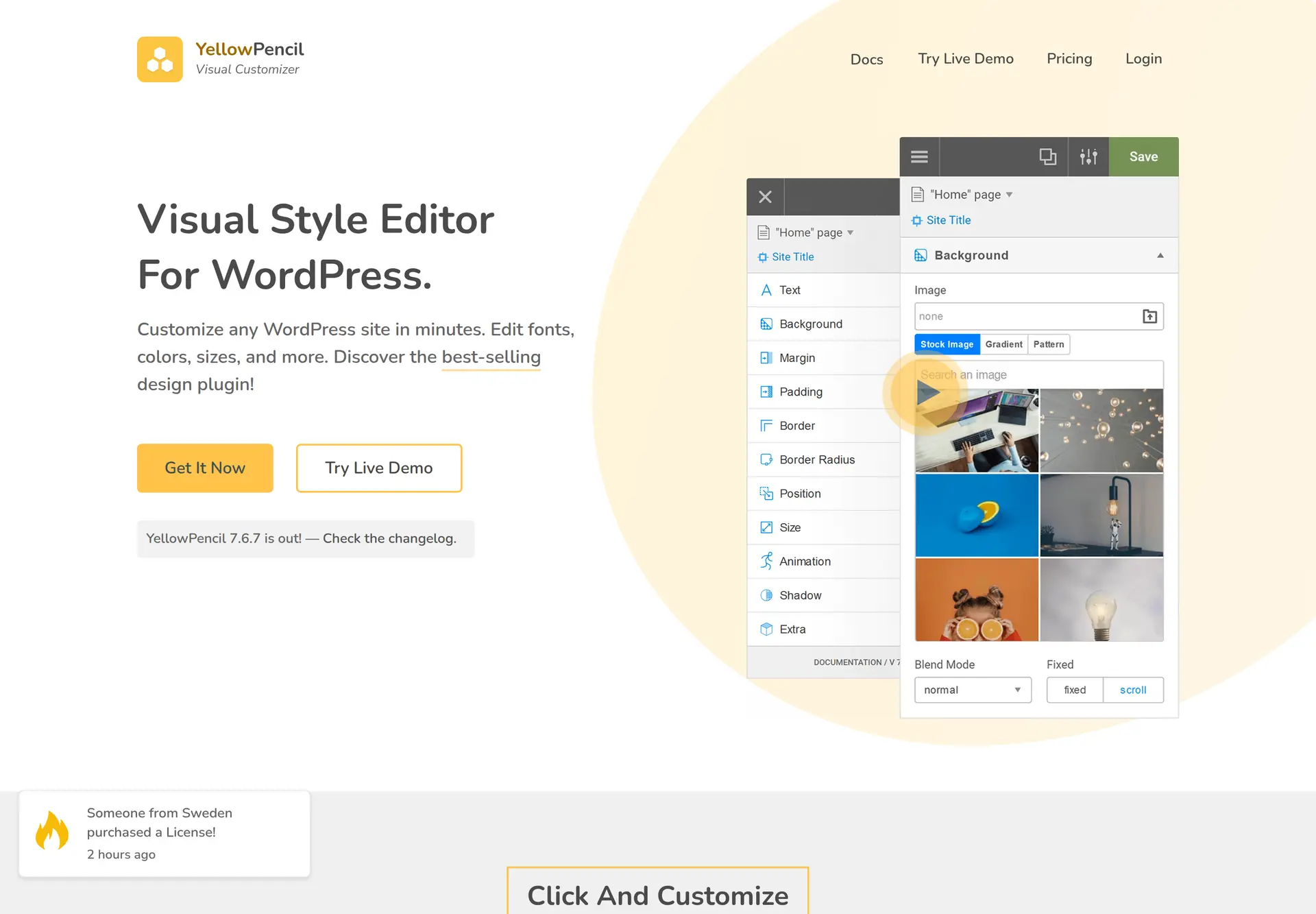 نمای رسمی محیط ویرایش بصری YellowPencil و انتخاب مستقیم عناصر صفحه