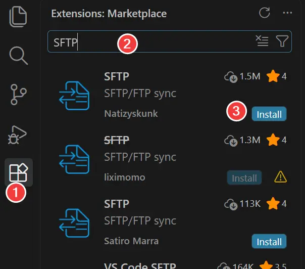 نصب افزونه SFTP معتبر