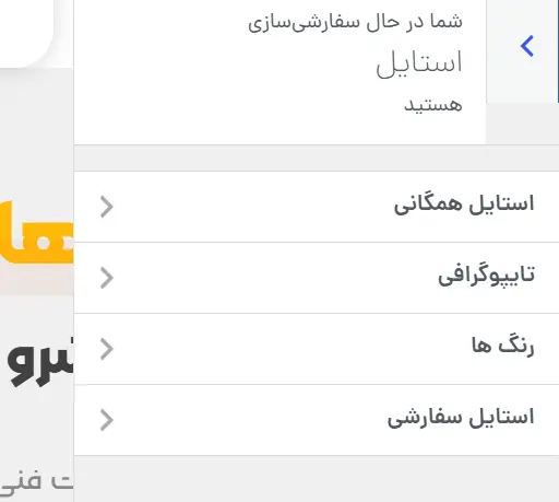 حالت سفارشی‌سازی