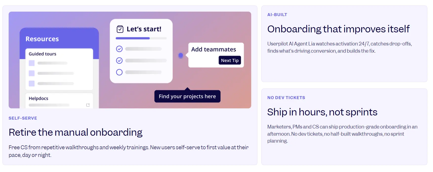 نمونه قابلیت‌های Userpilot