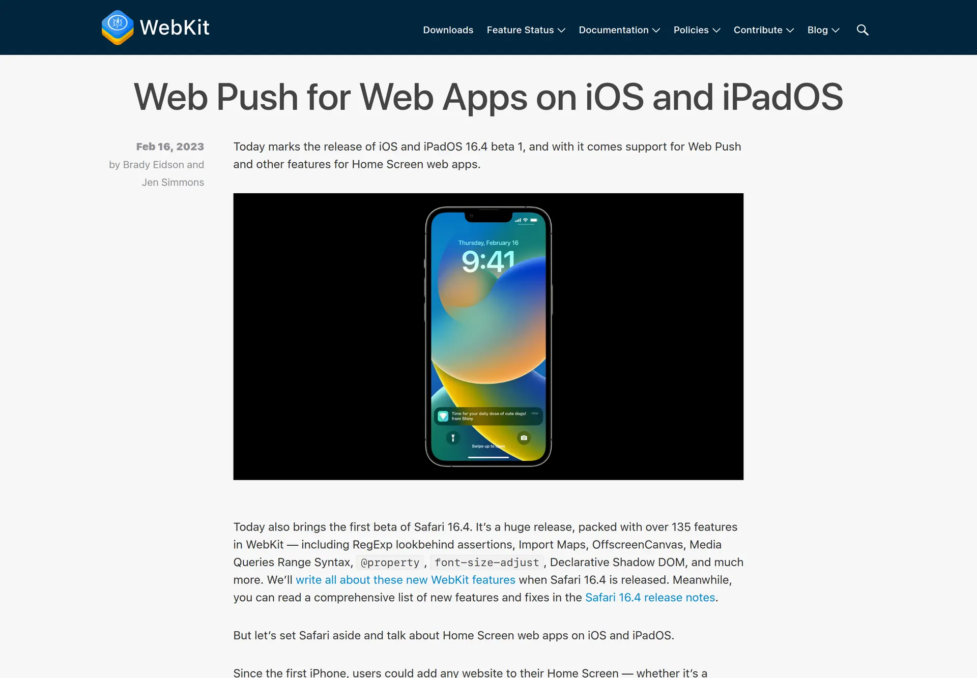 شرایط رسمی استفاده از Web Push در آیفون و آیپد