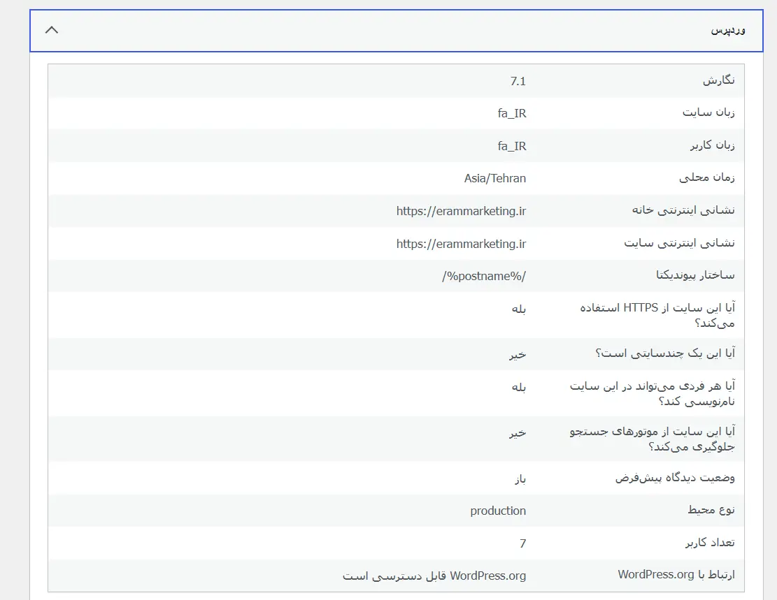 بررسی نسخه وردپرس